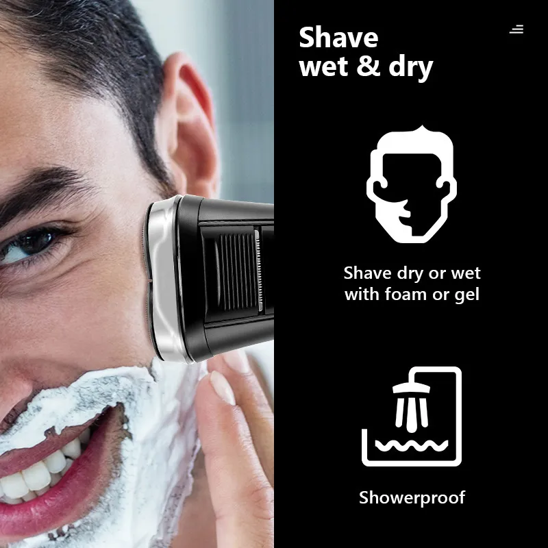 Rasoirs électriques Rasoir de haute qualité Étanche Charge rapide Rasoir rechargeable pour hommes Tondeuse à barbe Machine à raser 230520