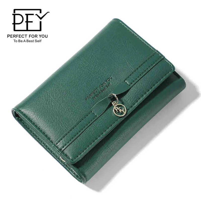 Simple Fashion Small Fresh Student Three Fold Niche Wallet Japanese and Korean Women's Wallet Multi Card Short Wallet Women 220625