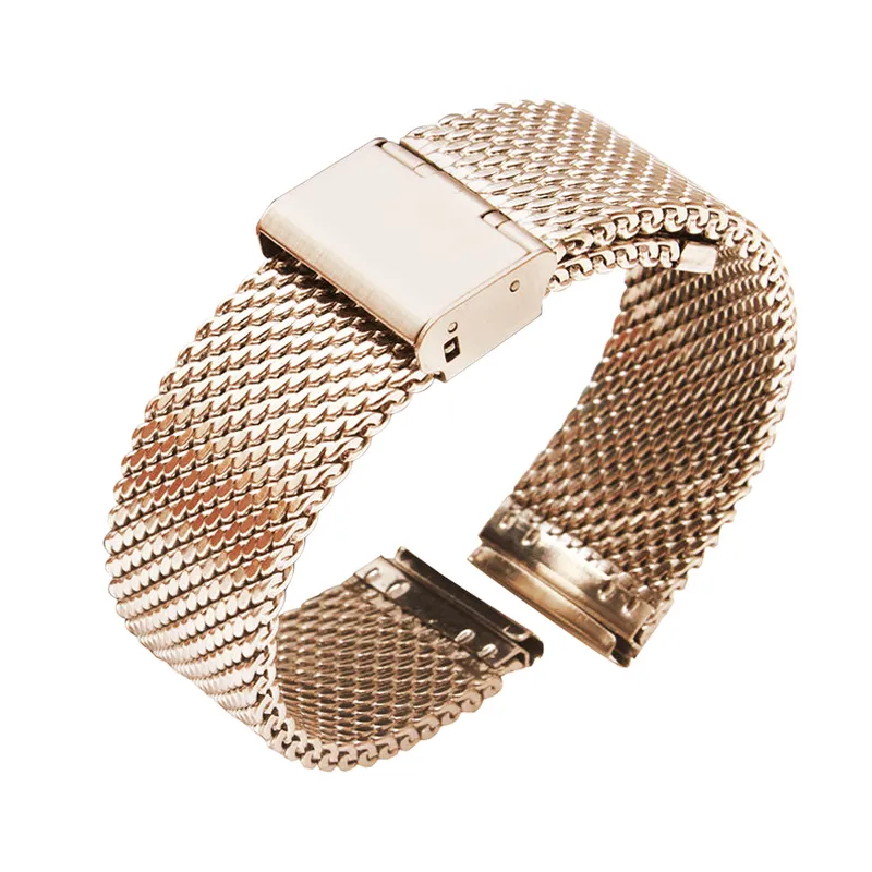 18mm 20mm 22mm 24mm Bracelet milanais universel Bracelet de montre à dégagement rapide Bracelet en acier inoxydable Bracelet Ceinture Bracelet Noir 220622