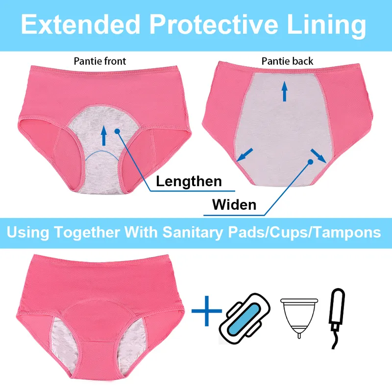 pack période menstruelle culottes femmes anti-fuite coton confort incontinence slips taille haute sexy maille sous-vêtements grande taille 220621