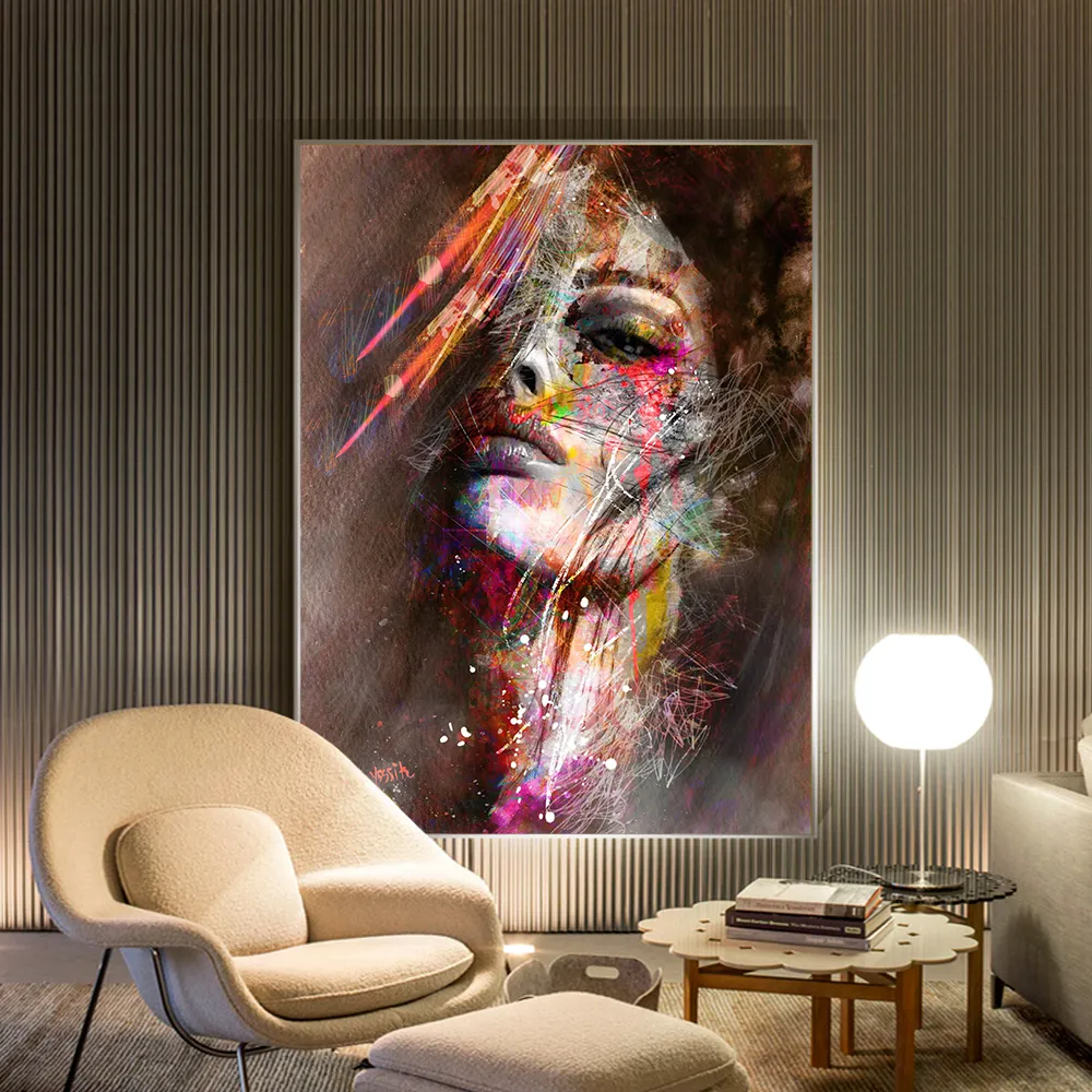 Sexy Vrouw Portret Graffiti Art Posters Print Scandinavische Meisje Canvas Schilderijen Op De Muur Art Pictures Voor Home Decoratie