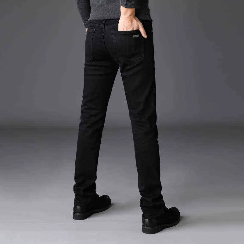 Siyah Kot erkek Kış Jean Erkekler Sıcak Slim Fit Pantolon Spijkerbroeken Heren Streç Moto Pantalones Vaqueros Hombre Adam Tulum G0104