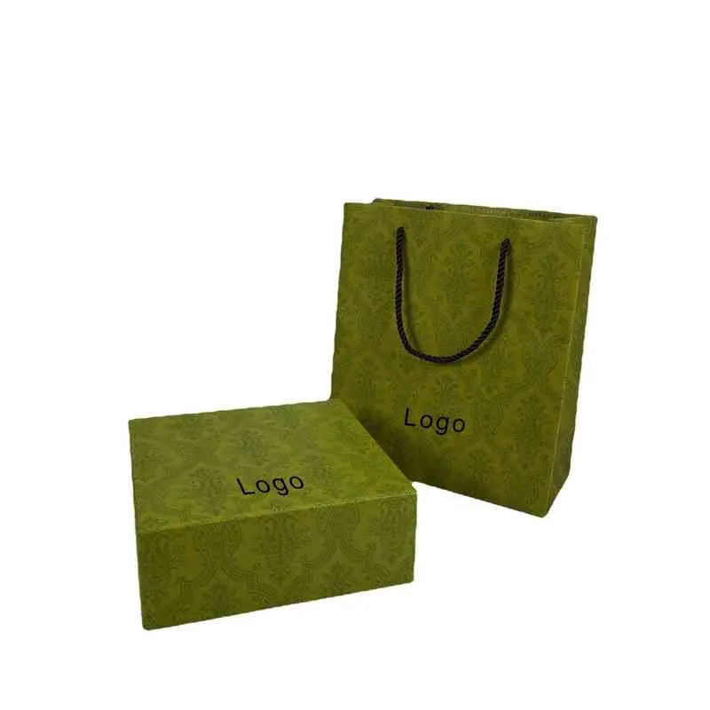 Helt ny G Green Dress Scarf Shoes Gift Box Parfym Lipstick Belt Packaging Box Bag AA2203222992