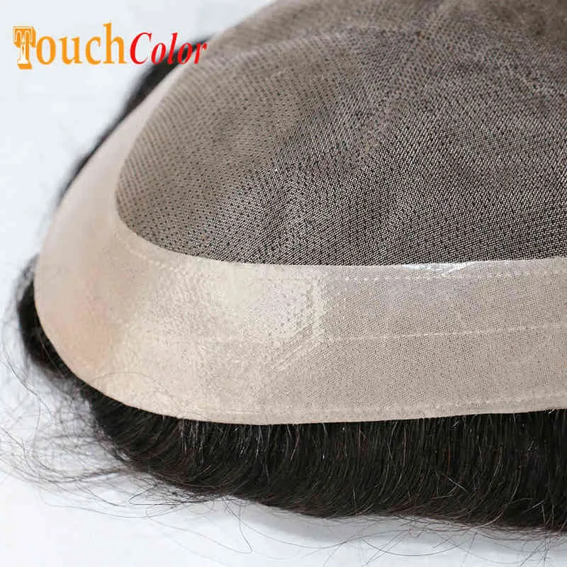 Män hår syntetiskt toupee varaktigt 130% densitet man peruk naturlig mono bas indisk verklig mänsklig ersättningssystem enhet 0527