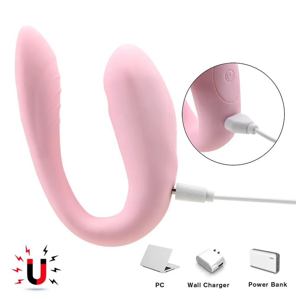 U Shape Sucking Vibrator Bendable Couple Share Clitoris Vagina Stimulator Erotic G-spot sexy Toys for