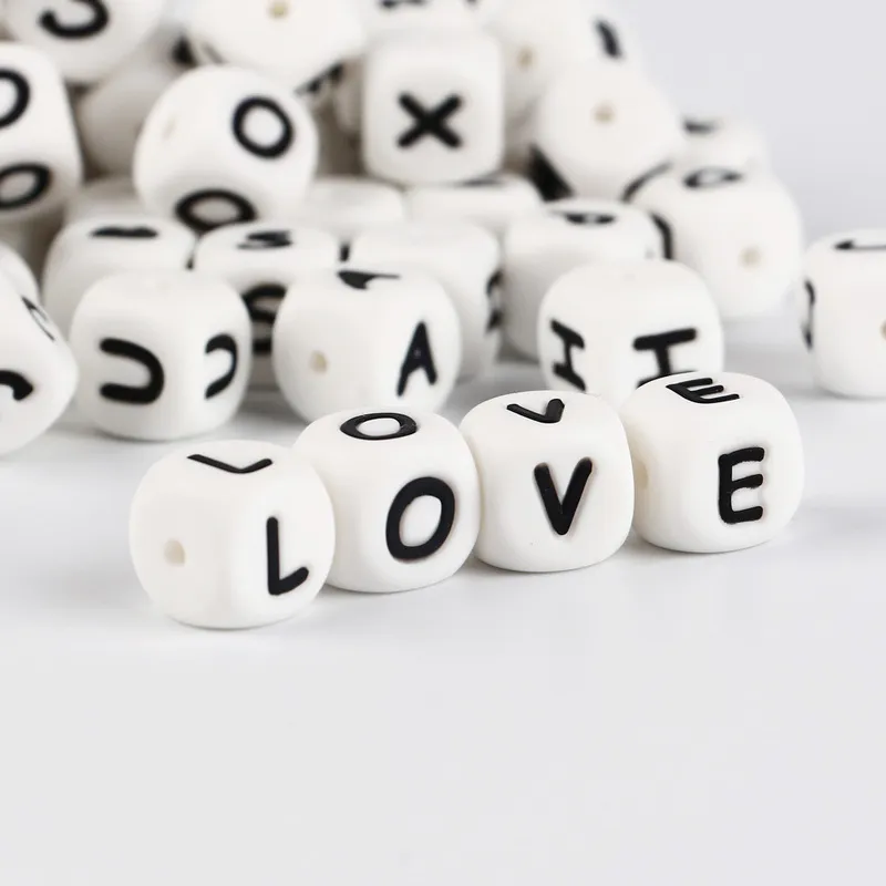 Succhietti Massaggiagengive Letras Massaggiagengive Bead BPA Free 12mm Silicone Letter Bead 220823