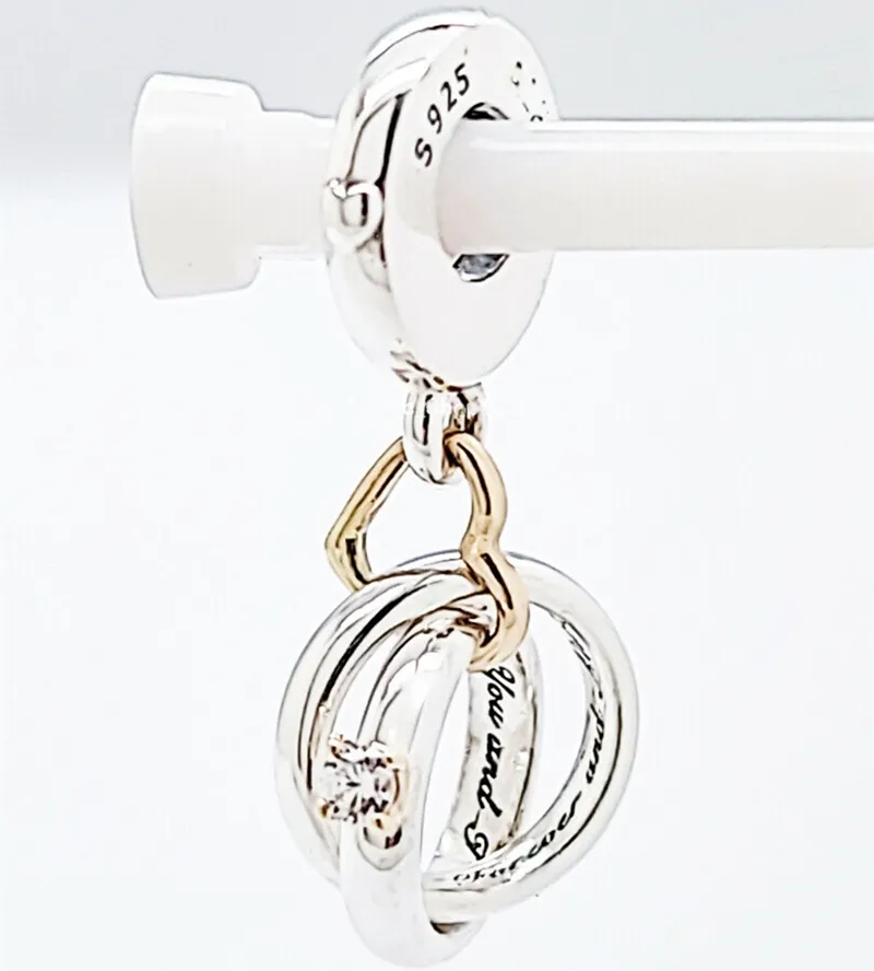 2トーンの結婚指輪のダンガンチャーム925シルバーPandoraのための銀のパンドラの魅力のための魅力的なキットルーズビーズシルバー卸売799319C01