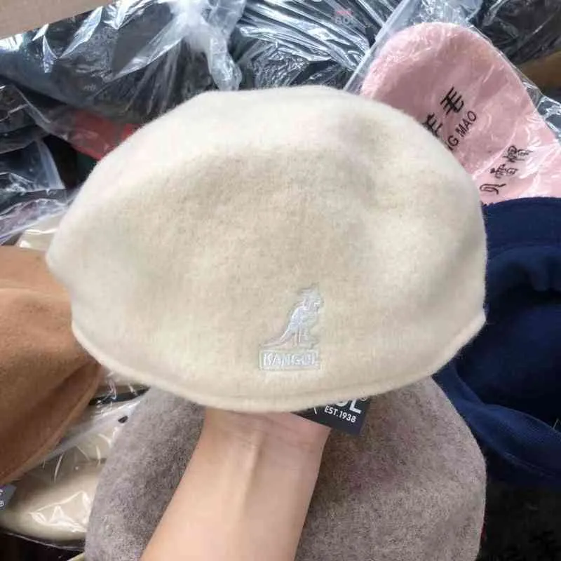 Kangols Designer Ball s Caps kangourou laine béret de base simple marée marque étoile avant chapeau langue hat4179966