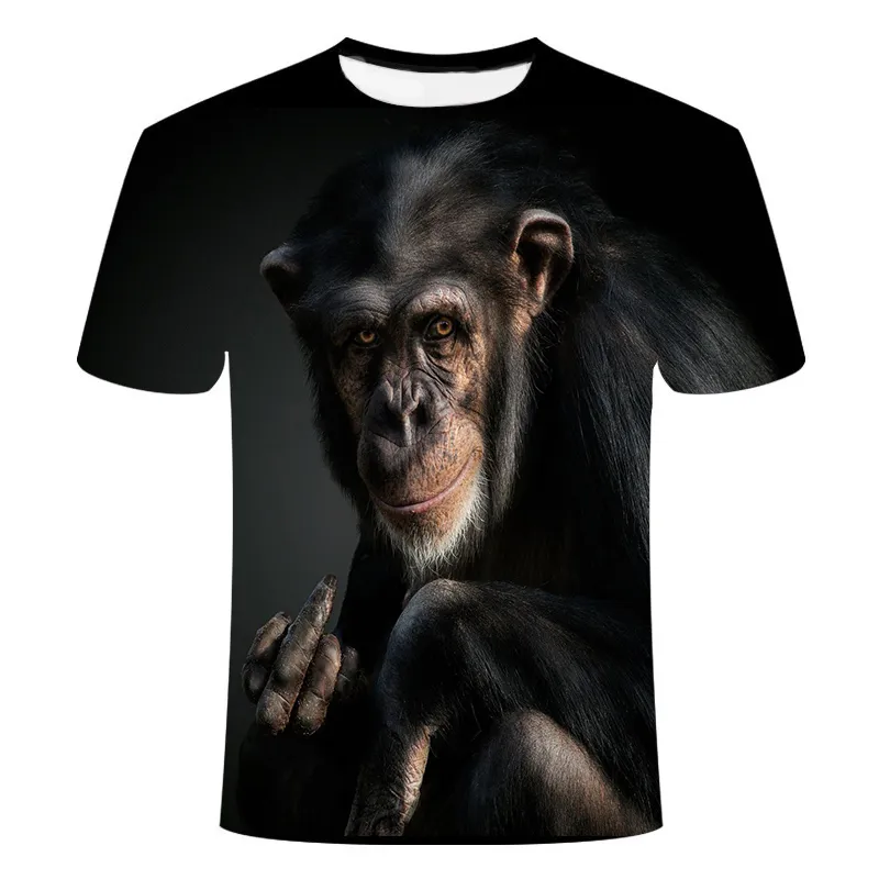 3D Fashion Funny Monkey Graphic t shirts Summer Casual Animal Pattern Men s t shirt Hip Hop Print Short Sleeve t shirts Tops 220520