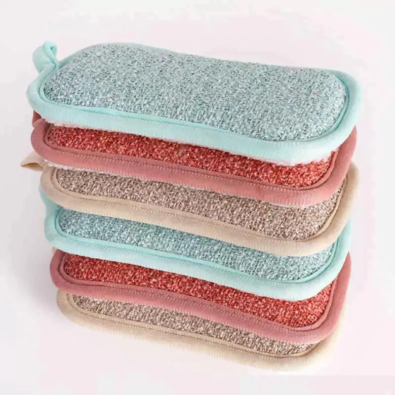 2022 Cozinha de dupla face Limpeza mágica Esponja Esponja esponjas de louça Toalhas de lavagem de lavar almofadas de escova de banheiro