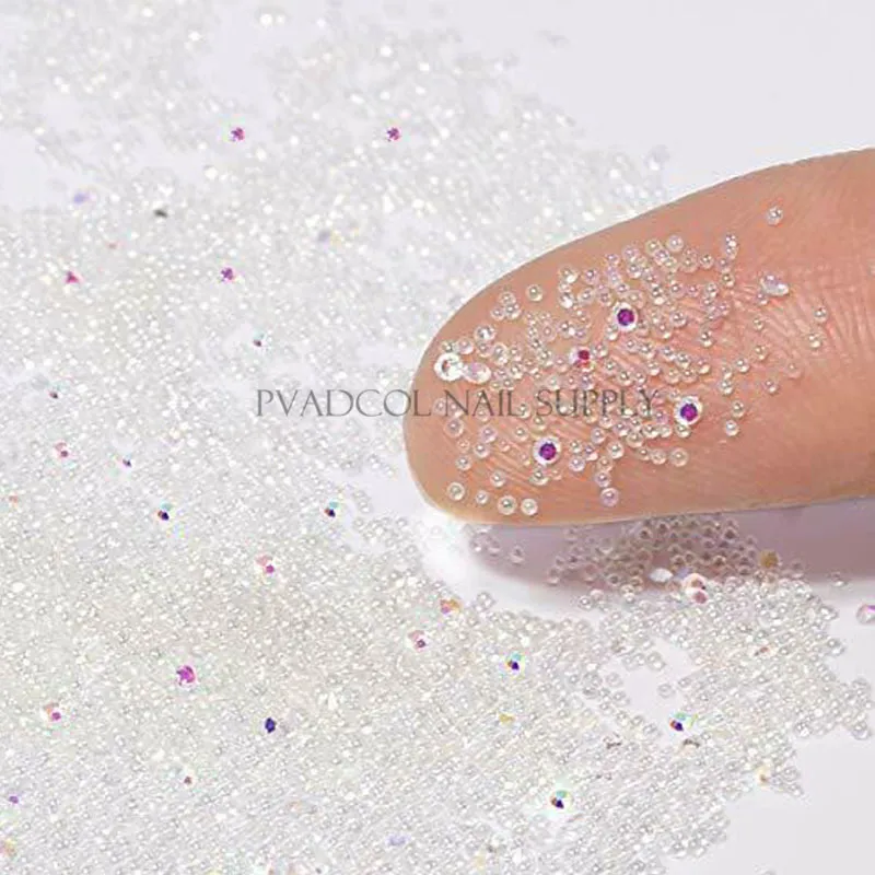 Glitter e Nails Crystal Micro Beads Multicolor AB 3D Nail Art Decorations Manicure Accessories 220705