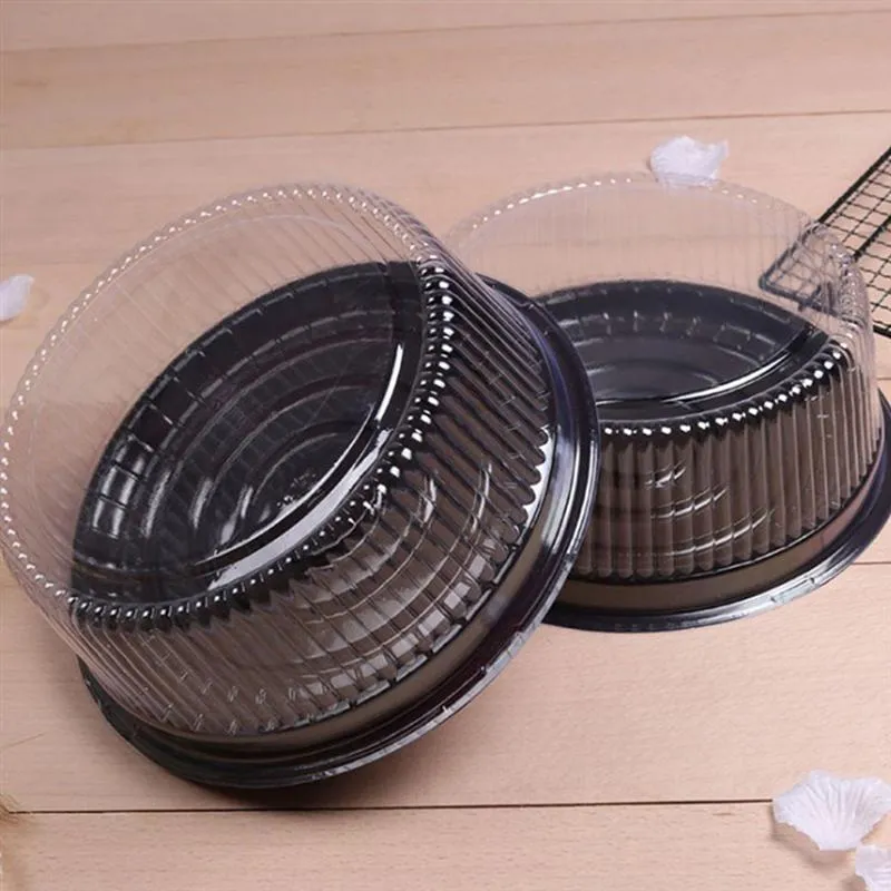 6 дюймов прозрачная пластиковая круглая форма пластиковая коробка для пирога портативный сырный мусс Cupcake упаковочные коробки для буффинов купольный держатель
