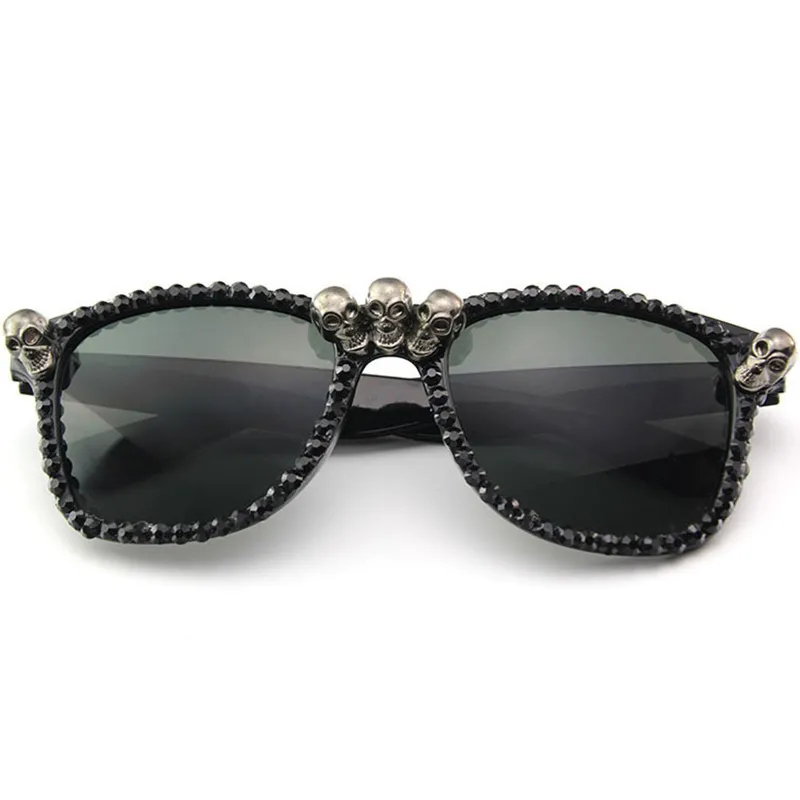 Sonnenbrille Gothic Skull Sonnenbrille Damen Cat Eye Kristall Punk Sonnenbrille Herren Halloween Dekor 220826