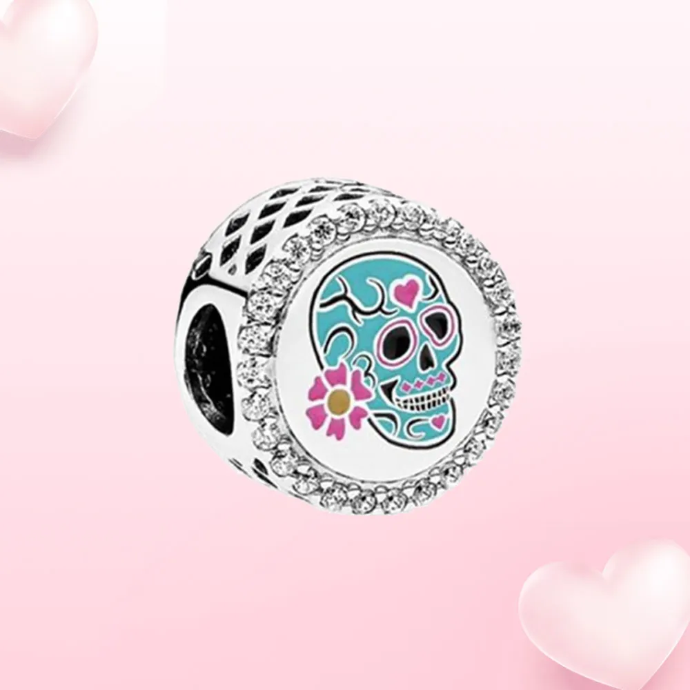 925 Silver Shiny Charm Heart Hearton Bead Charm Fit Pandora for Bracelet Jewelry for Women