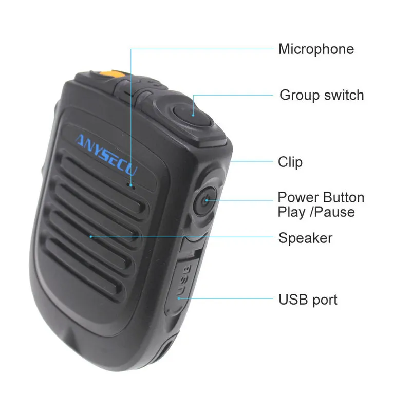 Kablosuz PTT Bluetooth Handfree Hoparlör B01 POC Android Ağı için Mikrofon Radyo Walkie Talkie Telefon Zello 220728 ile Çalışıyor