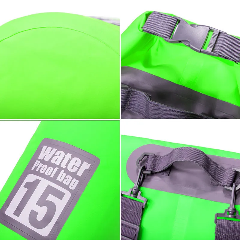 5/10/15 / 20l zwemmen waterdichte tas PVC kanoën kajakken rafting outdoor sport droge zak opbergtassen reisset CX220318