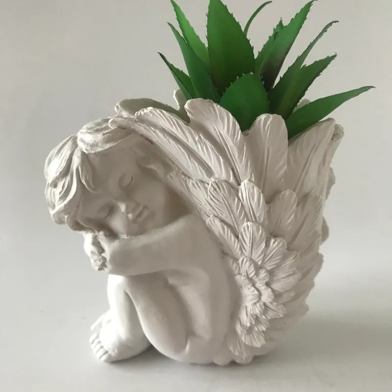 Fiorina di cemento in cemento di cemento 3d Angel Silicon Vase Desta decorazione di resina in silicone stampi vaso di fiori in silicone 2206015941484