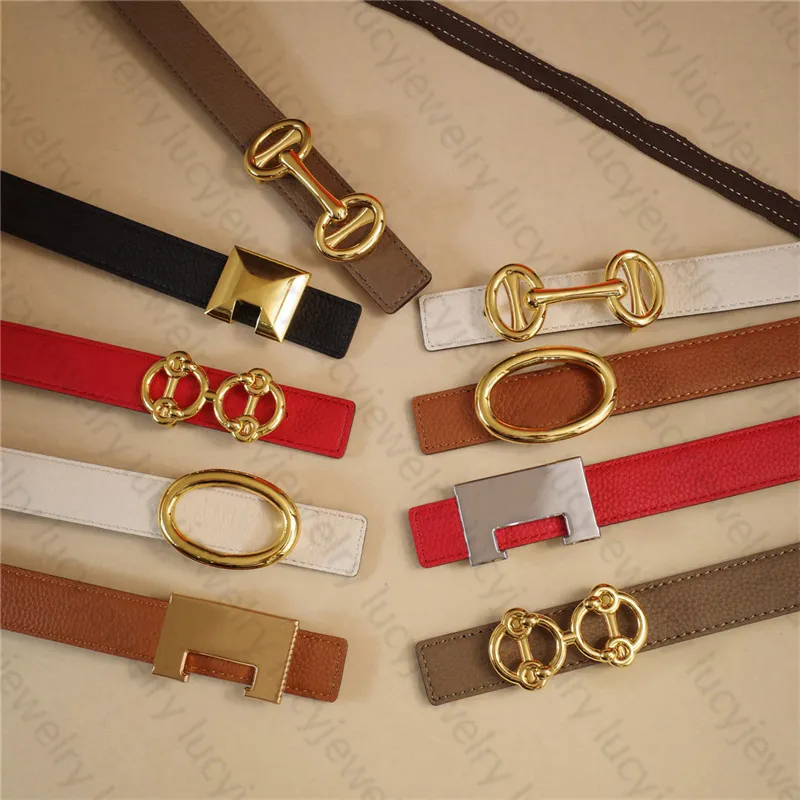 Designer Belt Fashion Belts Bredd 2 4cm Gold Silver Buckle äkta kohud för män Womens 6 Style Top Quality248D