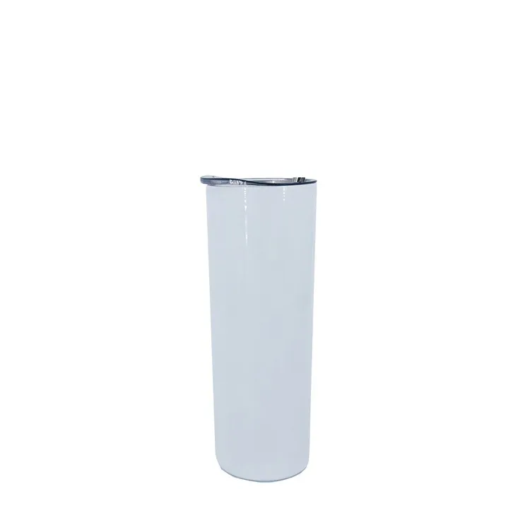 Sublimation Straight Tumblers with Lid Plastic Straw Blanks Oblique shape Tumblers 20/30oz Stainless Steel Car Cups Travel Mugs Insulated Water mugsZC1030