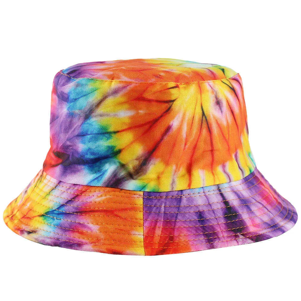 Mode dubbelzijdige gradiënt emmer hoed voor mannen dames hiphop opvouwbare visser cap zomer zonnebrandcrème katoen paar platte hoed