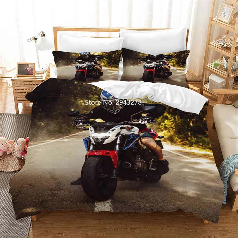 Längdskidor Motorcykel Series mönster täcke täcke täcker kudde sängkläder vuxen tonåring sovrum dekoration hem textil