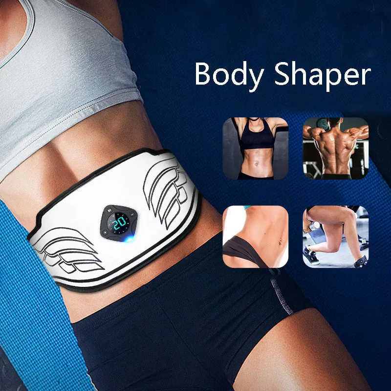 Electronic Abs Toning Training Belt EMS Abdominal Trainer Waist Trimmer Muscle Stimulator Ab Fitness Equiment For Men Women 220408