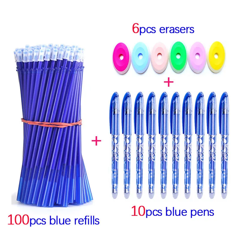 Erasable Pen Set 05mm Washable Handle Magic Gel Penns Refylls Rods For School Office Writing Supplies Kawaii Stationery 220707