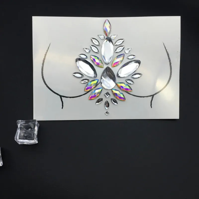 3D Kristall Glitter Juwelen Tattoo Aufkleber Frauen Mode Brust Körper Edelsteine Gypsy Festival Schmuck Party Make-Up Schönheit Aufkleber
