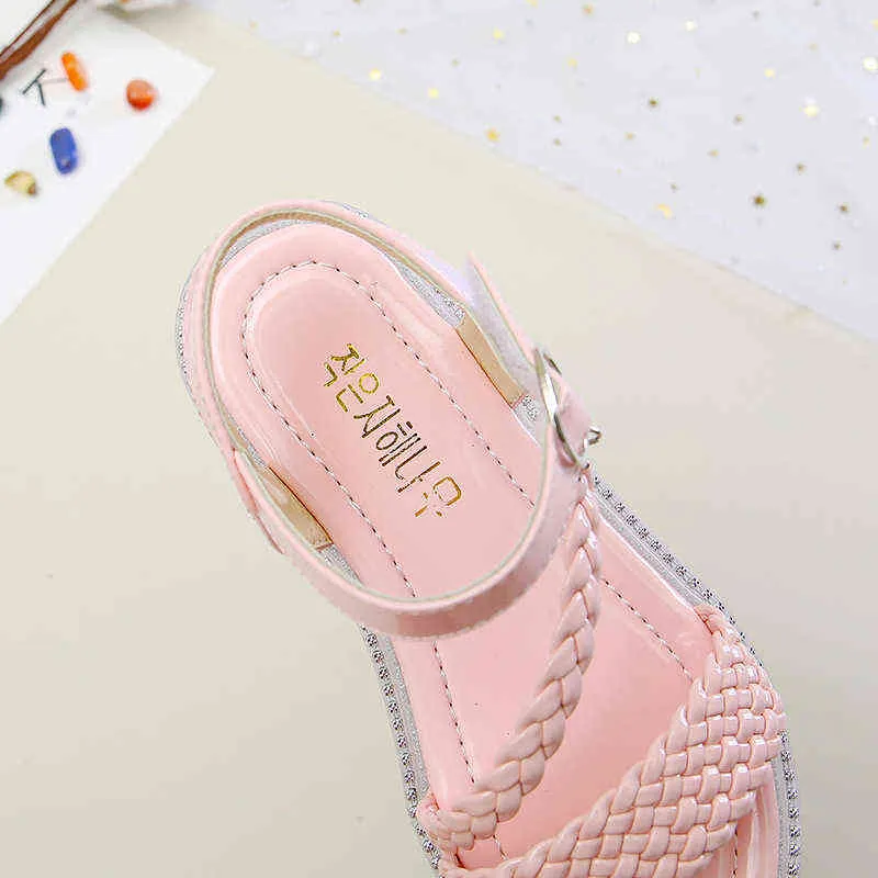 Children Summer Beach Sandals 2021 Sport Girl Sandals Kids Princess Shoe Fashion Weave Sandals 3 4 5 6 7 8 9 10 11 12 Year Old G220523