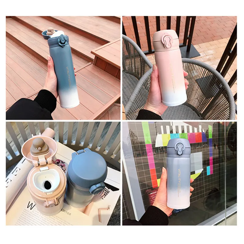 Creative 350ml 500ml Stainless Steel Vacuum Flask Coffee Tea Thermos Mug Travel Drink Bottle Thermocup For Gifts 220617