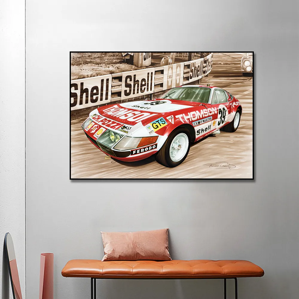 24 часа автосалона Le Mans Print Art на холсте.