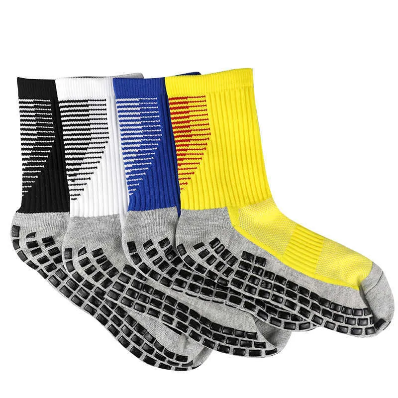 New Heel Shield Pattern Football Socks Men Women Sports Square Silicone Non-Slip Gripl Socks Calcetines Antideslizante Futbol