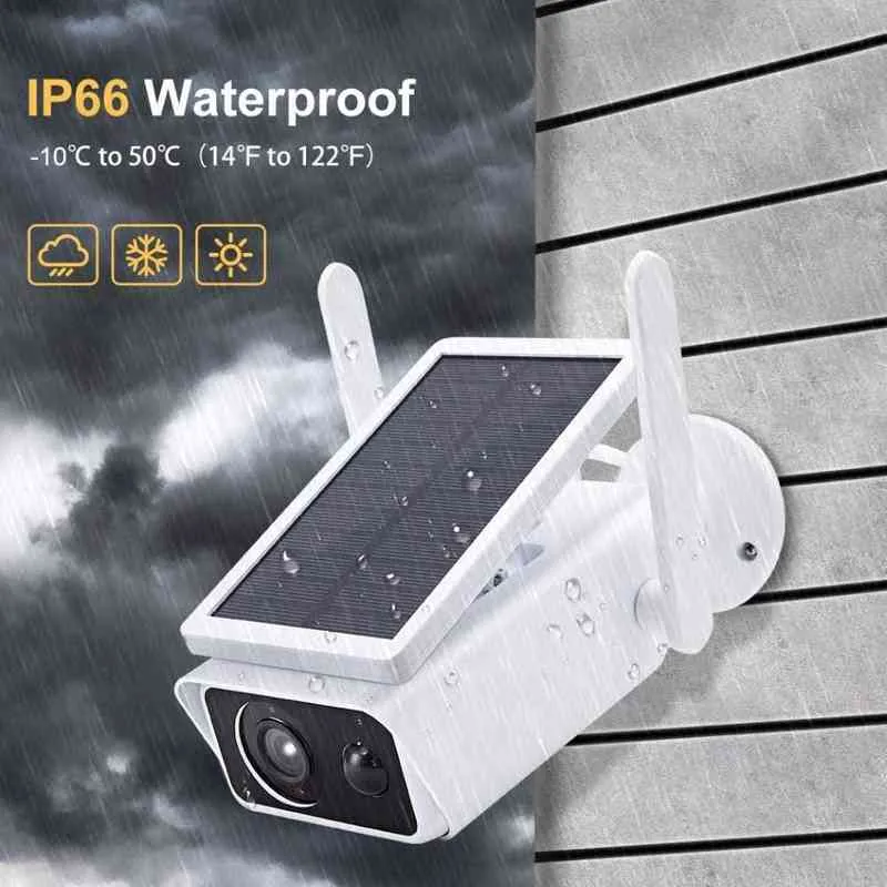 ICSee HD Wireless Solar WiFi Camera Outdoor Security Surveillance Camera CCTV Smart Home Battery IP66 PIR Motion Detection Cam AA220315
