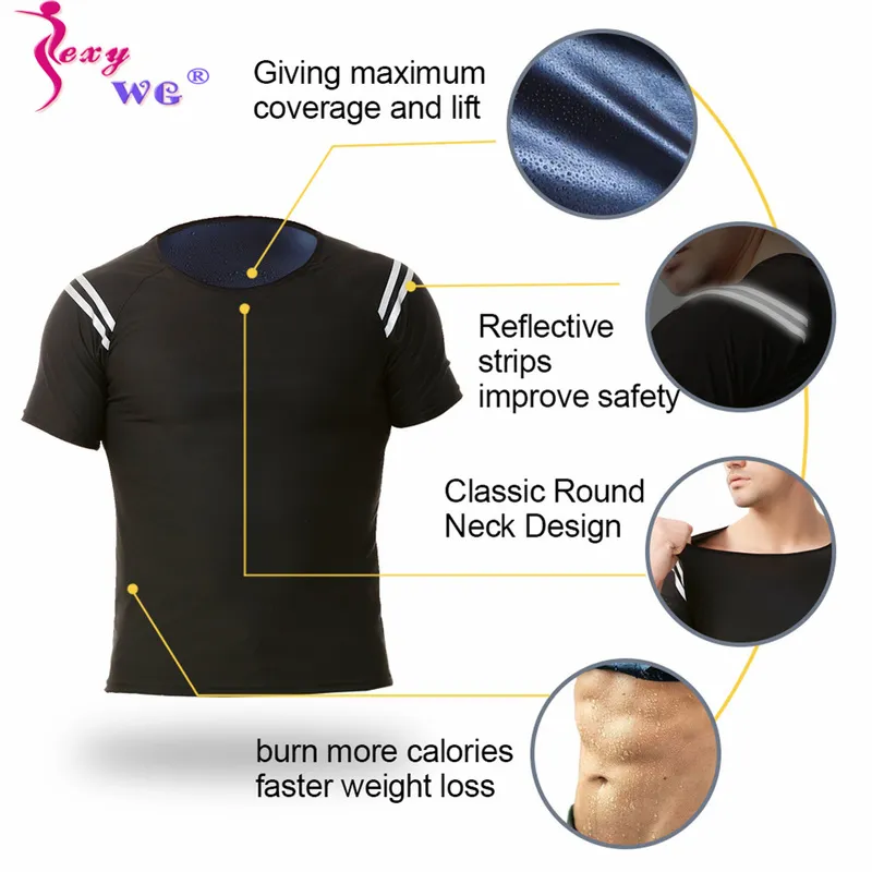 SEXYWG Uomini Sauna Sweat Suit Allenamento Compressione Shapewear Palestra Body Shaper Gilet Dimagrante Manica corta Vita Trainer Giacca sportiva 220615