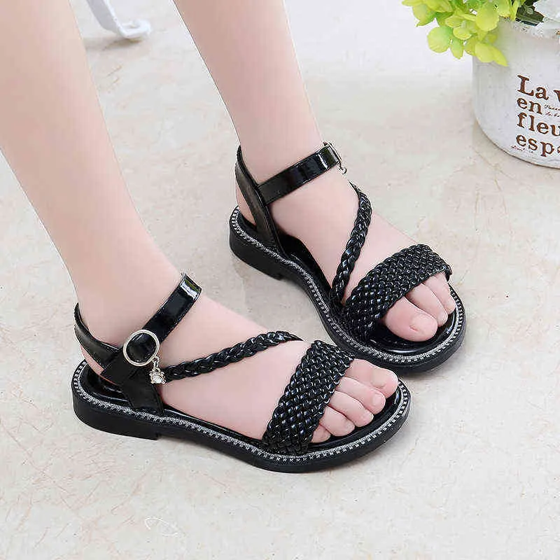 Children Summer Beach Sandals 2021 Sport Girl Sandals Kids Princess Shoe Fashion Weave Sandals 3 4 5 6 7 8 9 10 11 12 Year Old G220523