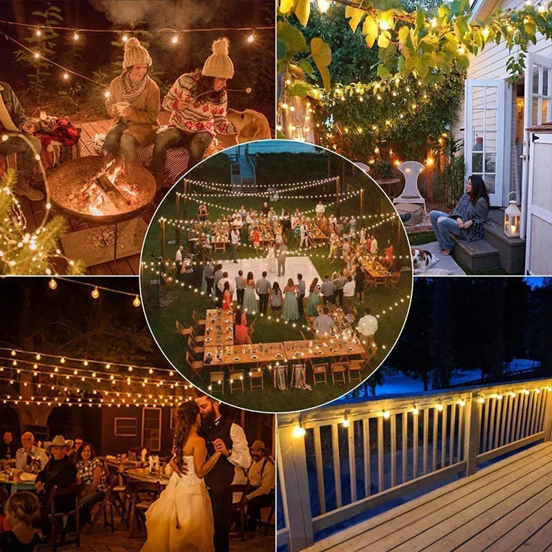 Luci da esterno a led esterni patio esterno di Natale Lampadine a globo infrangibili da giardino Ghirlanda da matrimonio Decorativa 220408