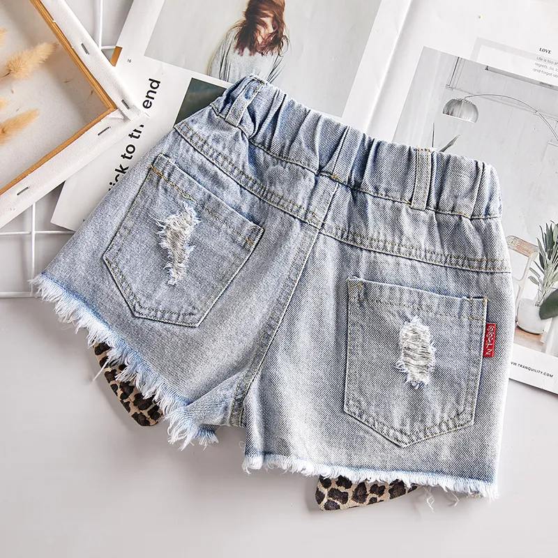 Summer Baby Girl Shorts Kids Jeans Pants Fashion Leopard Print Patchwork for S Bottom Clothes 2 to 14 Years 2206278325054