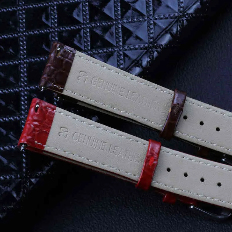 Genuine Leather With Quick release Crocodile Pattern Strap Steel buckle 20 22 mm band Steel Strap Accessories G220420