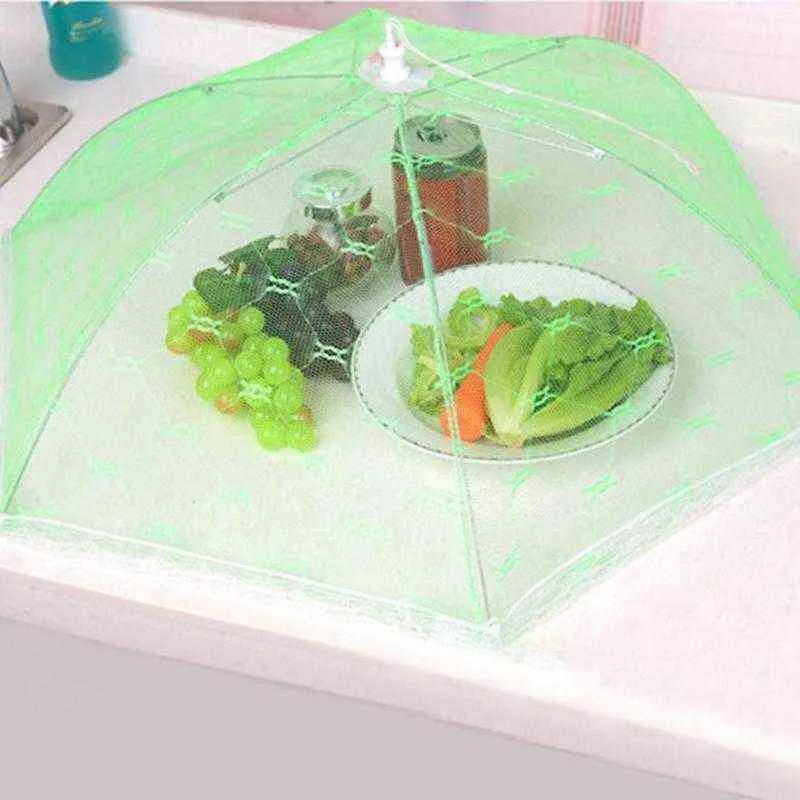 شبكية قابلة للطي يغطي غلاف الطاولة الدانتيل المظلة نمط السداسي شاش وجبة مضادة للطبخ أدوات الطبخ أدوات الطبخ Y220526