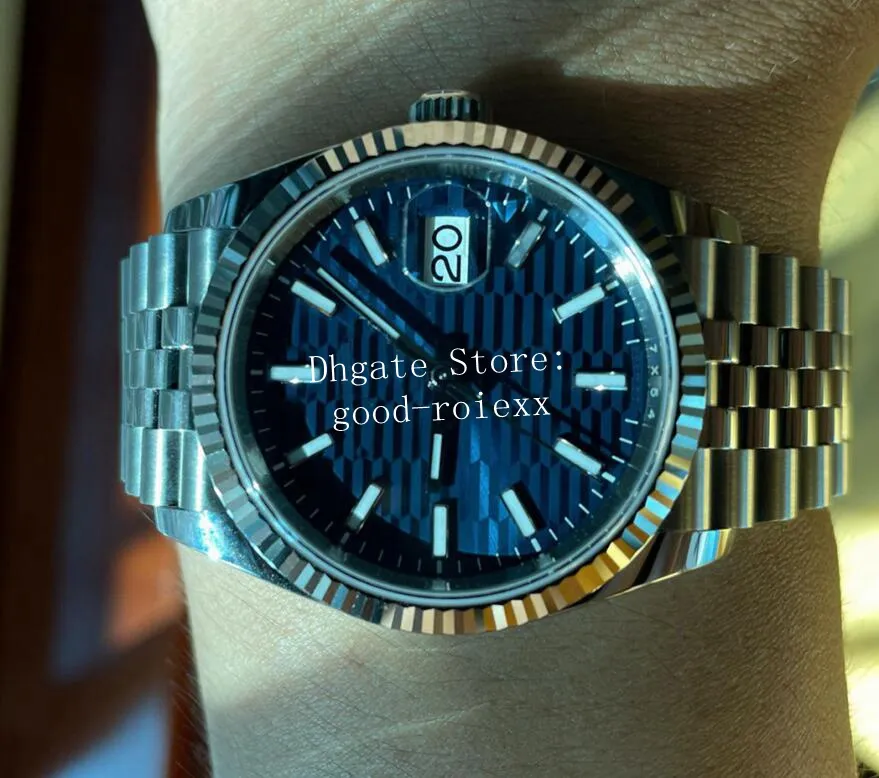 Orologi da 41mm uomini guardano da uomo 2813 Asia turchese blu rhodium argento grigio wimbledon data giubileo orologi braccialetti 126334 266i