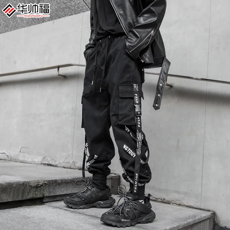 Harajuku Moda Uomo Abbigliamento Hip Hop Streetwear Pantaloni cargo scozzesi pantaloni da jogging maschili Pantaloni sportivi in poliestere Harem High Street 220704