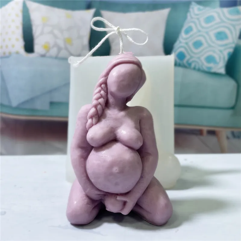 Ritratto di bambino 3D Candela Stampo in silicone Incinta Abbraccio Aromaterapia Fai da te Regalo madre dare alla luce bambino donna stampo in resina 220611