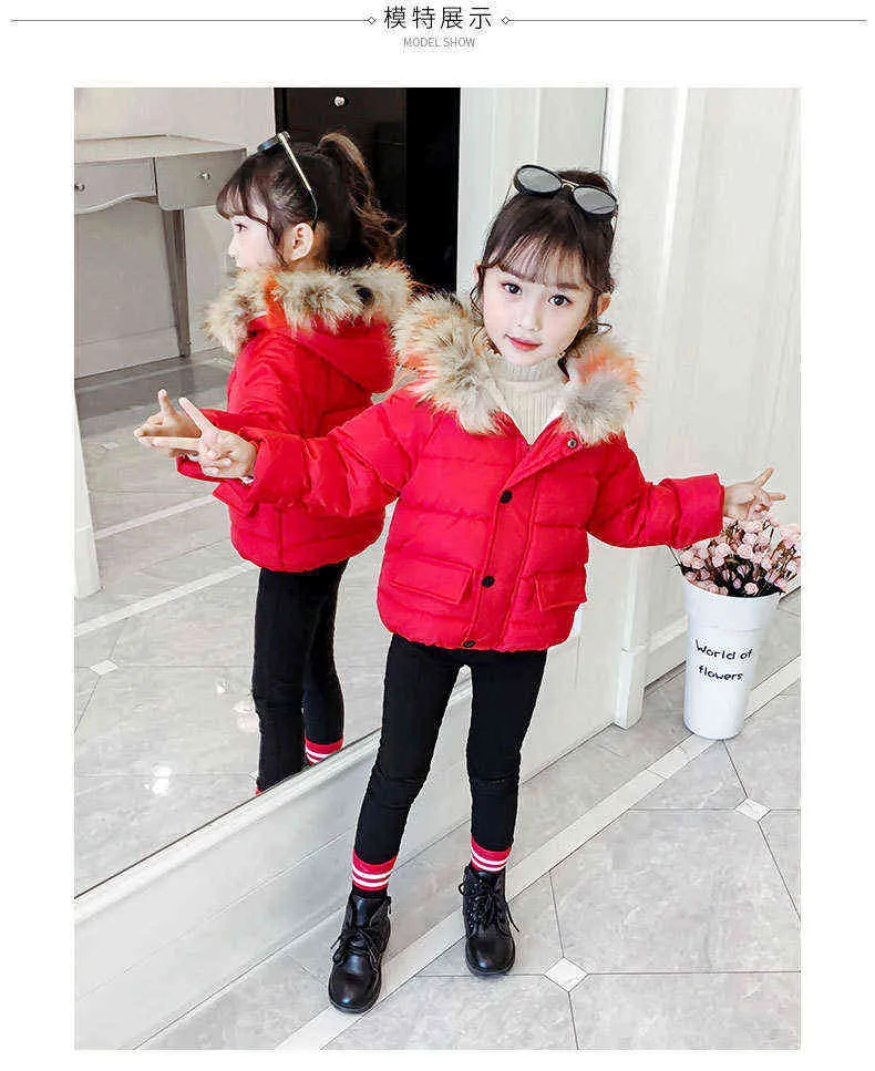 1 2 3 4 5 6-jarige weerstand Severde koude meisjes jas Winter dik Keep warme bovenkleding jas voor meisje zware kinderen kleding J220718