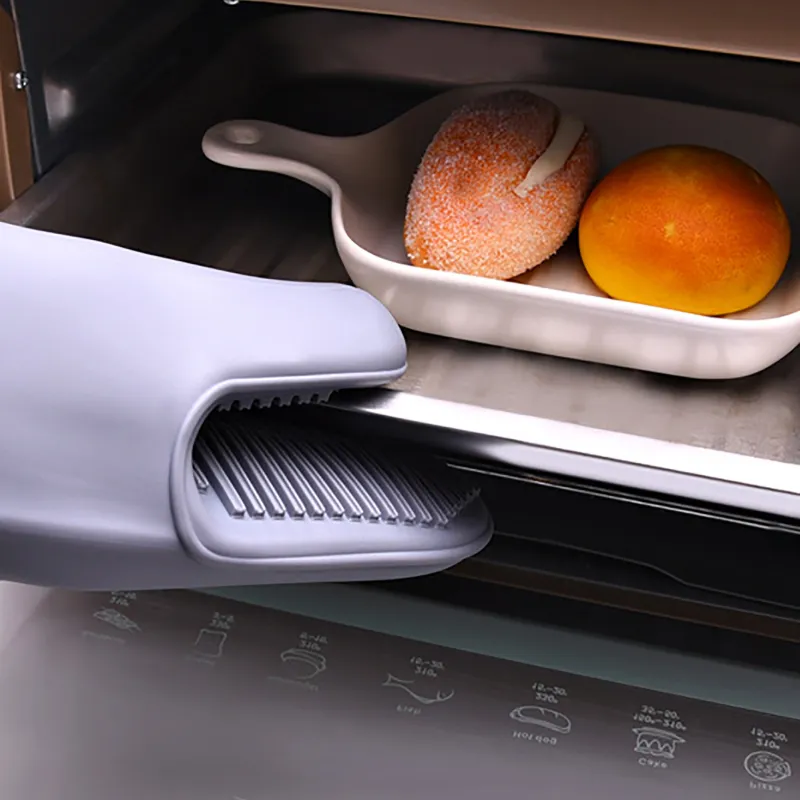 Microwave Handschoen BBQ Oven Baking Pot Mitts Kook Warmtewarmtebestendige keuken Mittens Siliconen 220510