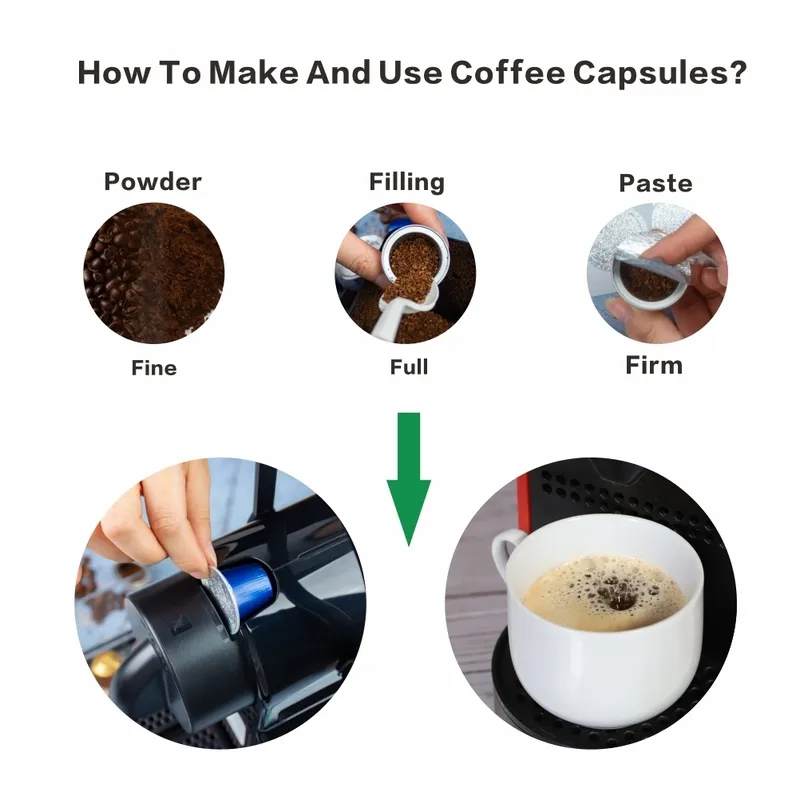 100st Nespresso återanvändbara kaffekapslar för maskin engångs tomma aluminiumfoliefilter med lock Ware 220509