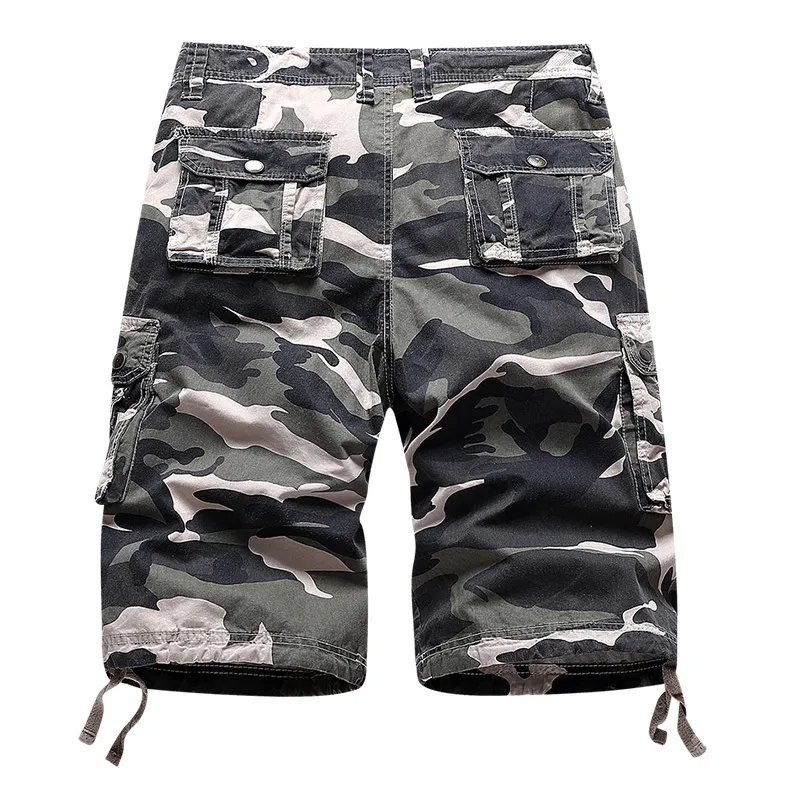 2022 New Spring Men Cotton Cargo Camouflage Shorts Clothing Summer Casual Breeche Bermuda Fashion Dropshipping Denim Cargo Short 0613