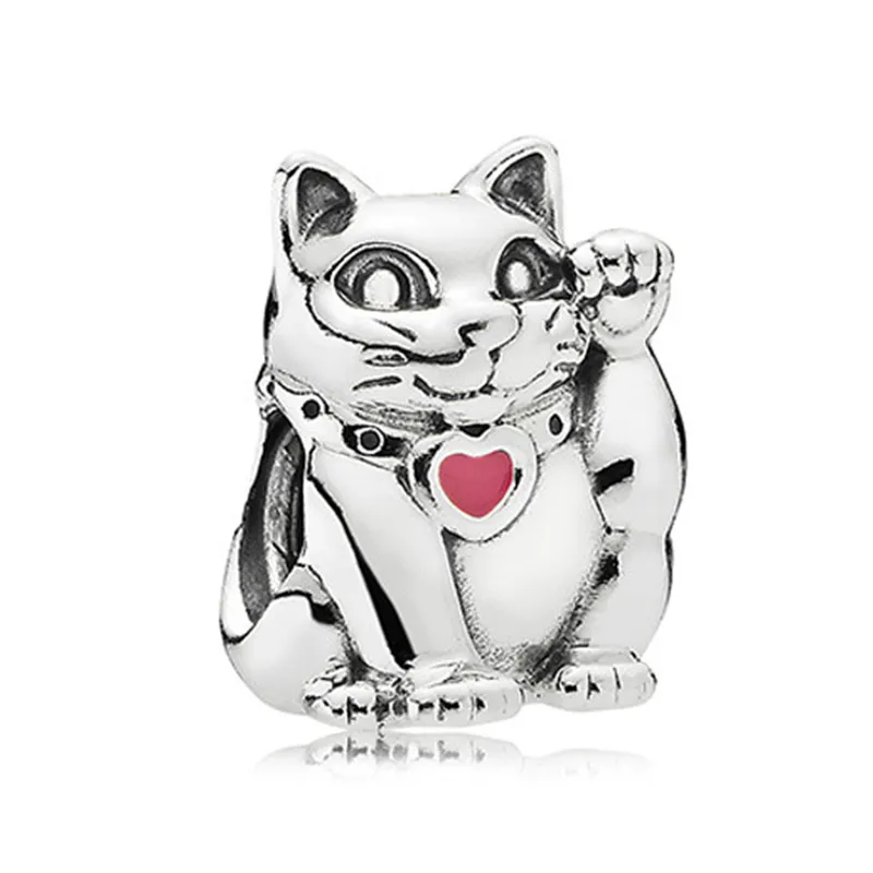 Fit pandora pärlor 925 silver charm kvinnliga smycken 45 stilar djur serie söt hund lycklig katt uggla snake bunny