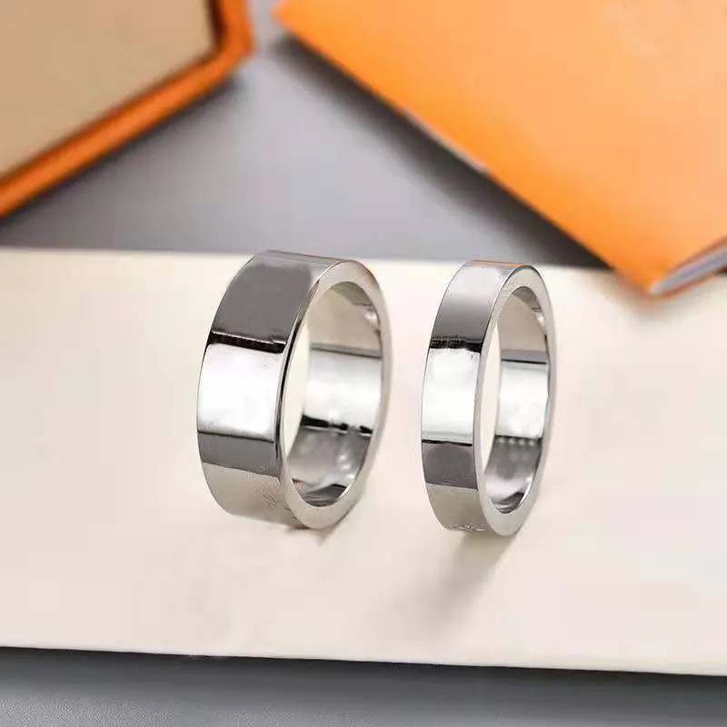 Designers anel para homens titânio aço prata anéis de noivado para mulheres jóias luxo amor anel carta 22053001r292m