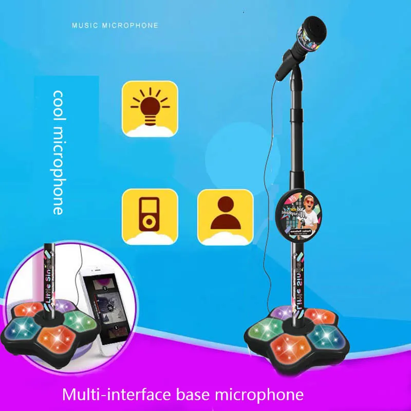 Enfants karaoké chanson Machine micro support lumières jouet braintraining jouet pour enfants jouets éducatifs cadeau d'anniversaire 2207066979563