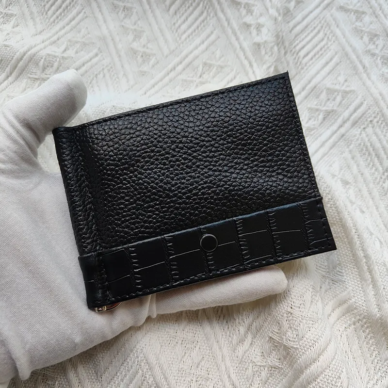 Novos homens moda carteira titular do cartão de alta qualidade couro tendência europeia preto vermelho saco curto carteira caso carteira motorista cr235l